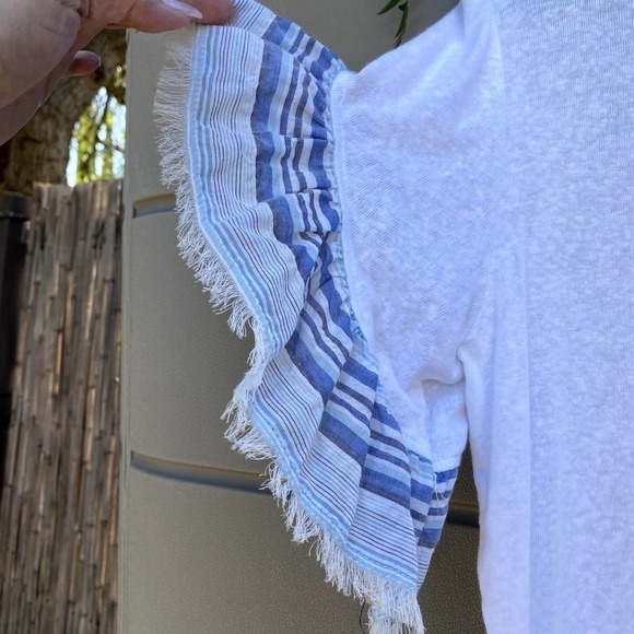 Drew Flutter Sleeve Linen cotton Blouse NEW Size medium` - Picture 4 of 6